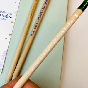 Bleistift Sprout mit Vergissmeinnicht Samen, Danke für die Kitazeit, Schulabschied
