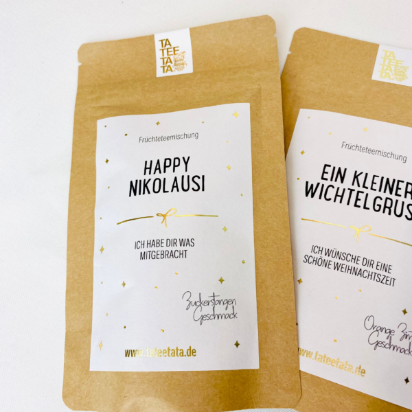 Teetüte mit Schriftzug Happy Nikolausi