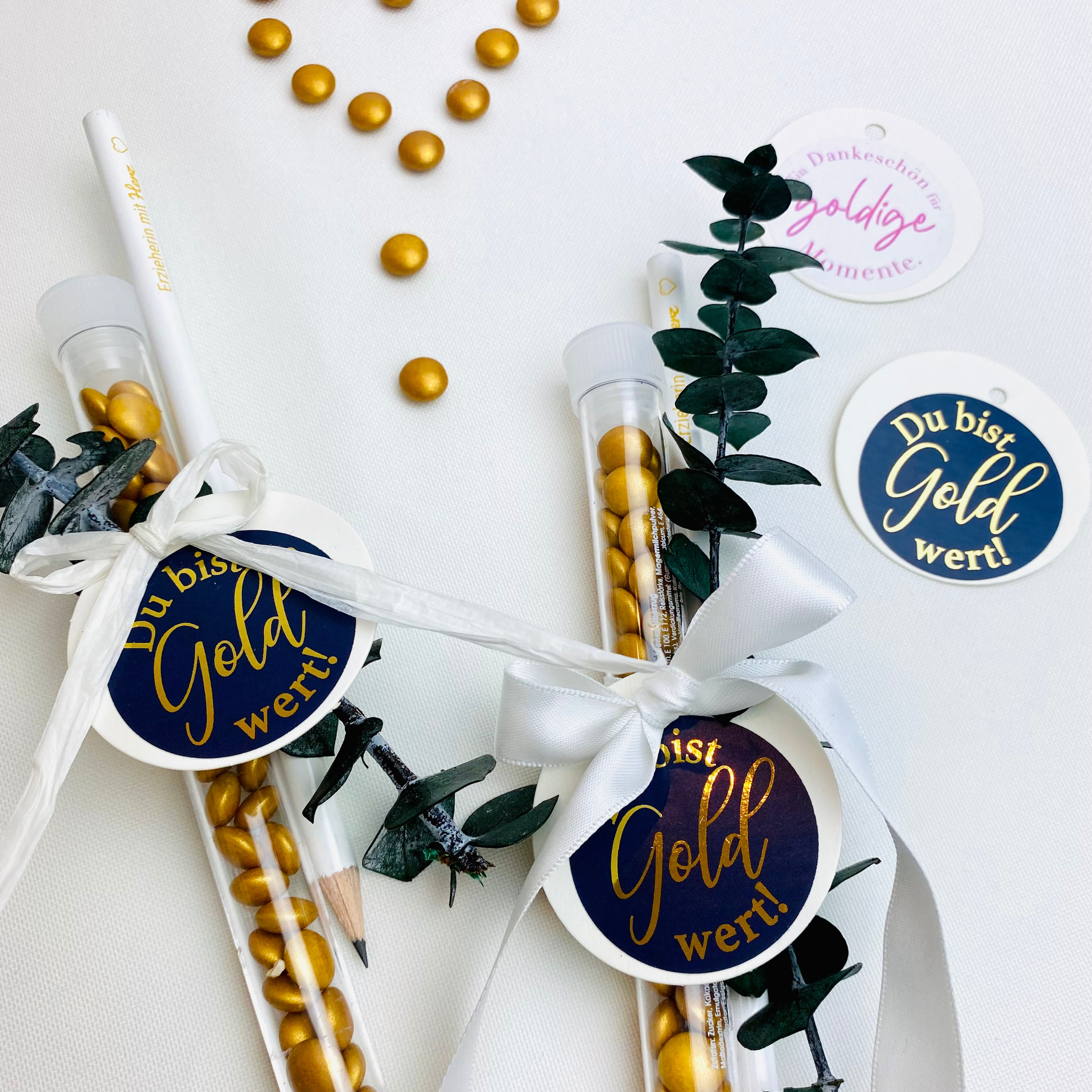 Geschenkset  | goldene Schokolinsen und Bleistift