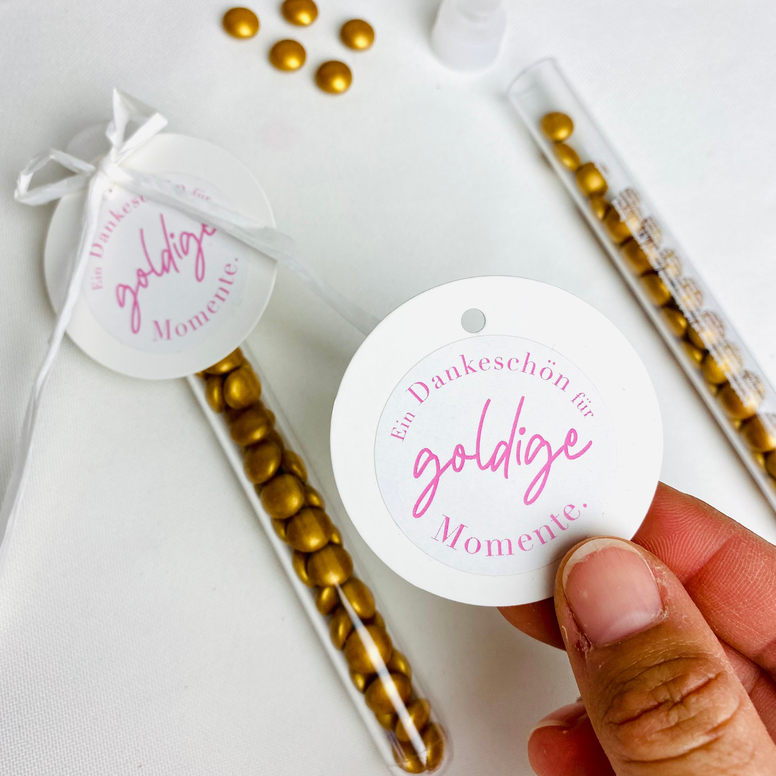 Geschenkset  | goldene Schokolinsen und Bleistift