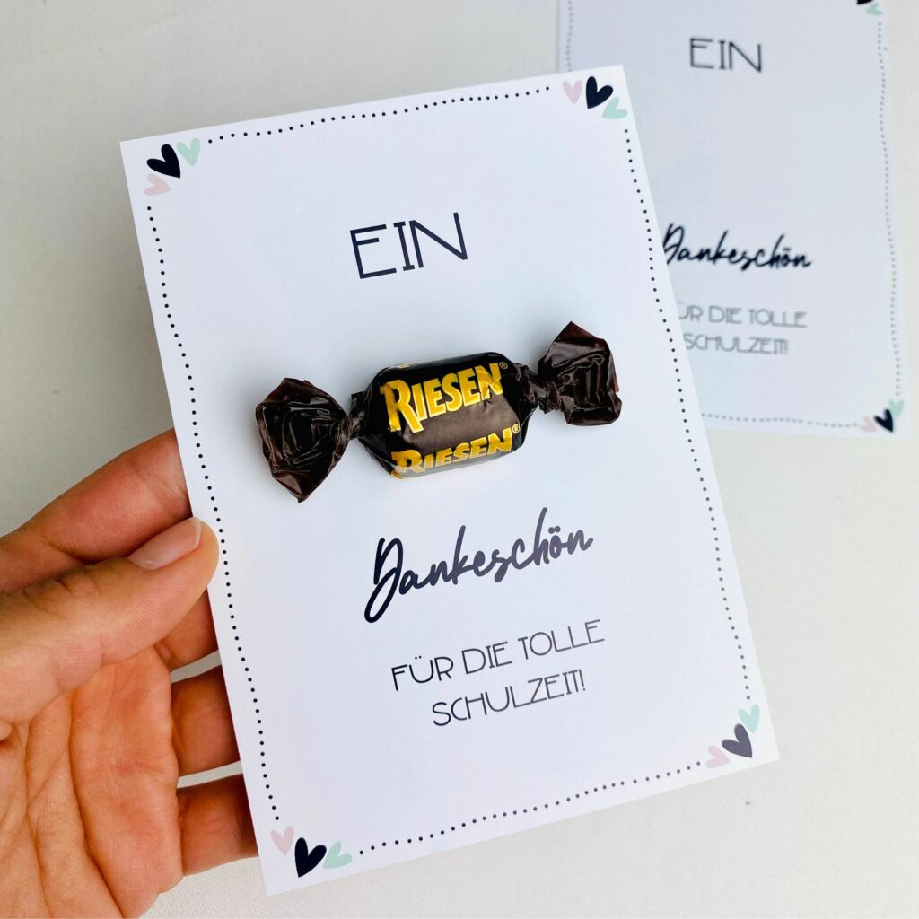 Schuljahr Danke An Lehrerin Von Eltern Ein "RIESEN" Dankeschön für die tolle Schulzeit - Karte ⋆ KitaFreuden