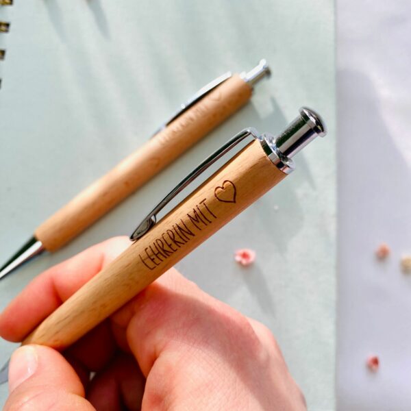 personalisierter Kugelschreiber für Lehrerin mit Herz, Lehrerabschied (2)