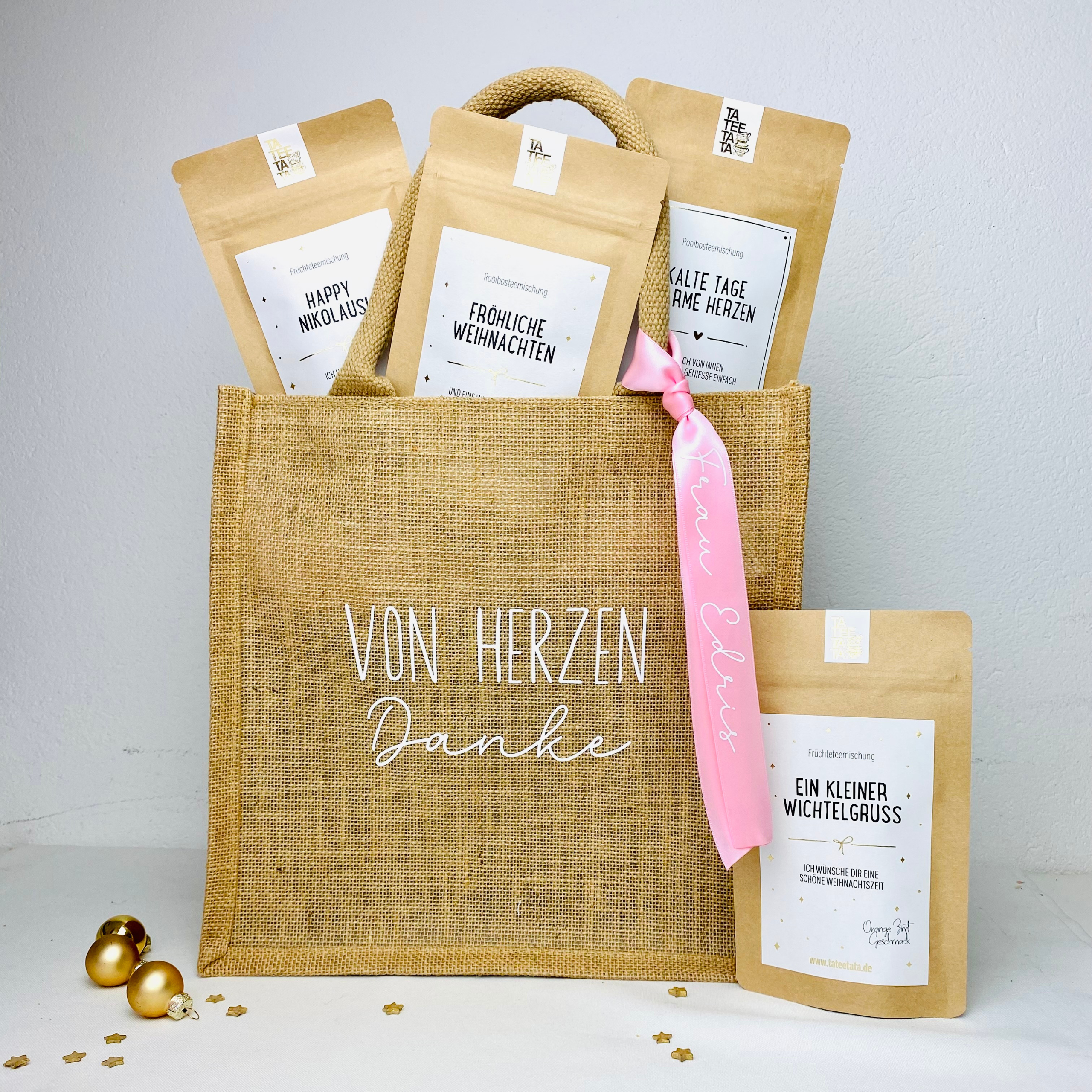 Geschenktasche aus Jute | von Herzen Danke