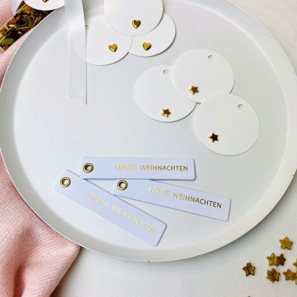 Geschenkanhänger mit goldenem Aufdruck